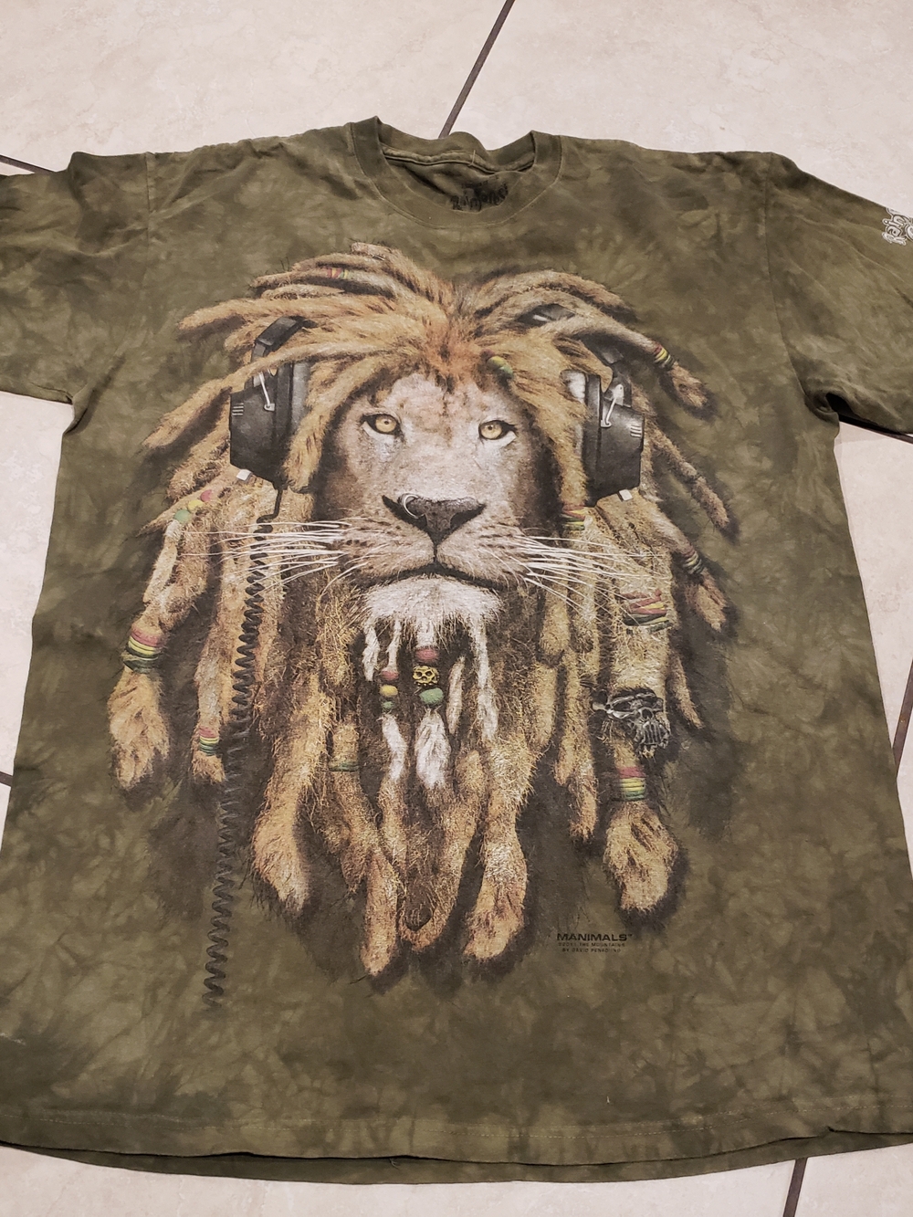 RAINFOREST Olive Green Lion Graphic Short Sleeve Tee